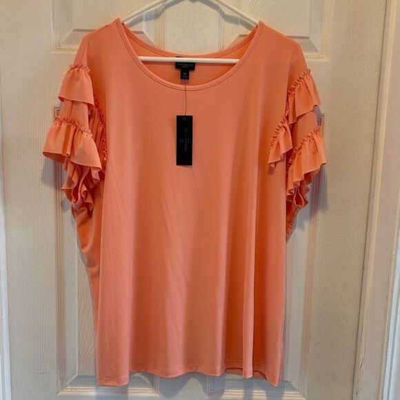 Worthington Tops - Worthington Woman peach ruffle top size XL